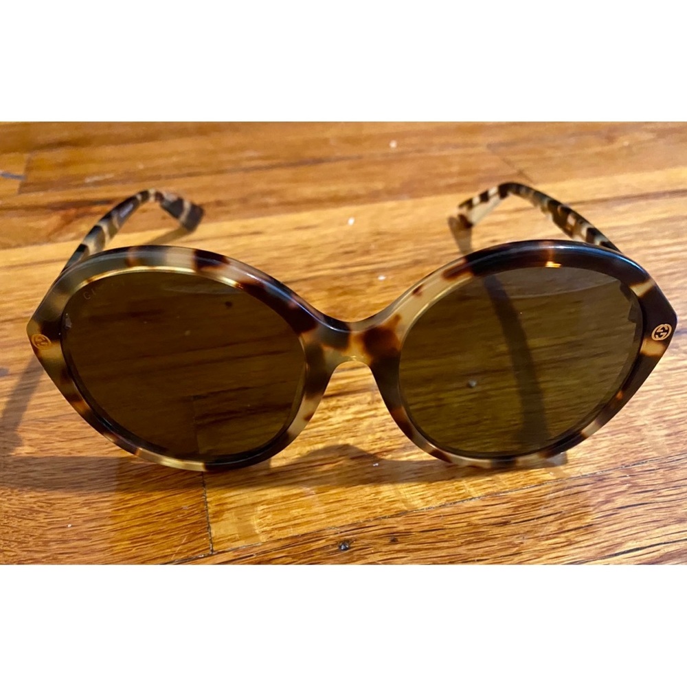 Gucci Oversized Round Tortoise Sunglasses